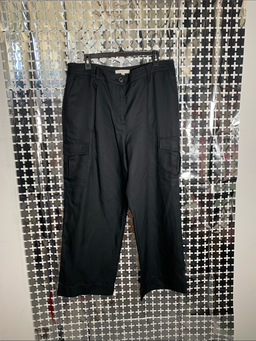 LOFT Black Cargo Trousers with Side Pockets